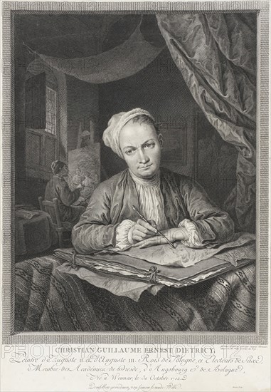 Portrait of Christian Guillaume Ernest Dietricy, 1765. Creator: Jakob Matthias Schmutzer.