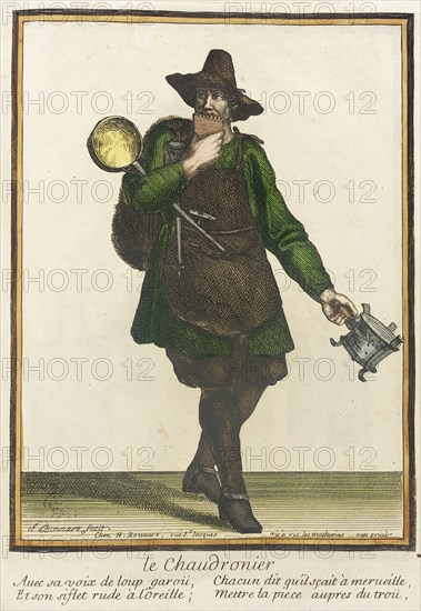 Recueil des modes de la cour de France, 'Le Chaudronier' (image 1 of 2), between 1675 and 1685. Creators: Jean-Baptiste Bonnart, Henri Bonnart.