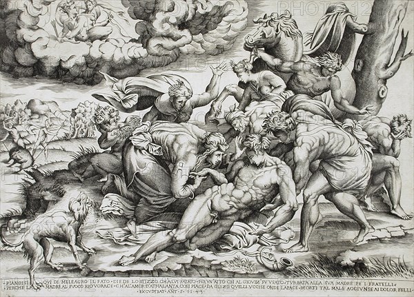 The Death of Meleager, 1543. Creator: Nicolas Beatrizet.
