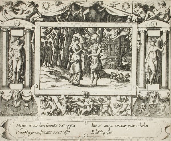 Jason and Medea Meeting, c1563. Creator: Rene Boyvin.