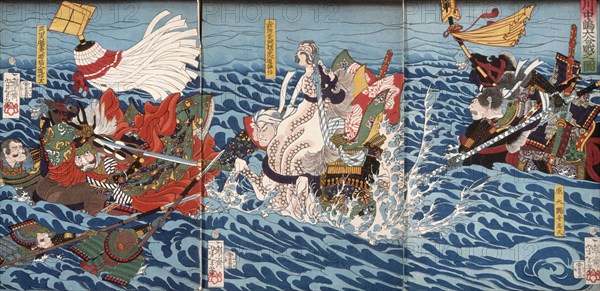 The Great Battle at Kawanakajima, Published in 1866. Creator: Tsukioka Yoshitoshi.