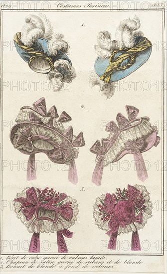 Fashion Plate (Costumes Parisiens), 1829. Creator: Unknown.