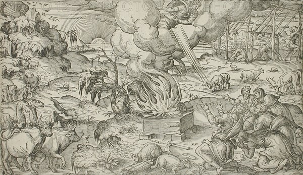 The Sacrifice of Noah, between 1575 and 1600. Creator: Unknown.