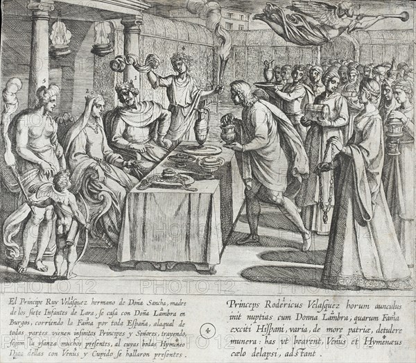 Wedding of the Prince Ruy Velazquez, Maternal Uncle of the Infantes, to Doña Lambra in Burgos, 1612. Creator: Antonio Tempesta.