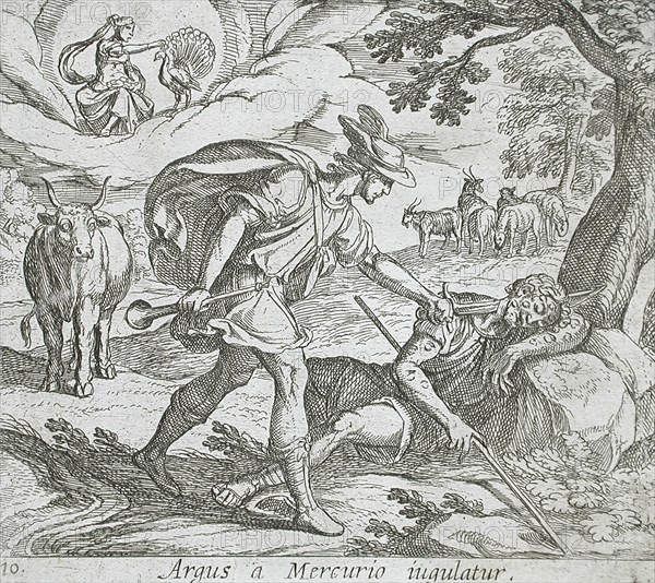 Mercury Killing Argus, published 1606. Creators: Antonio Tempesta, Wilhelm Janson.