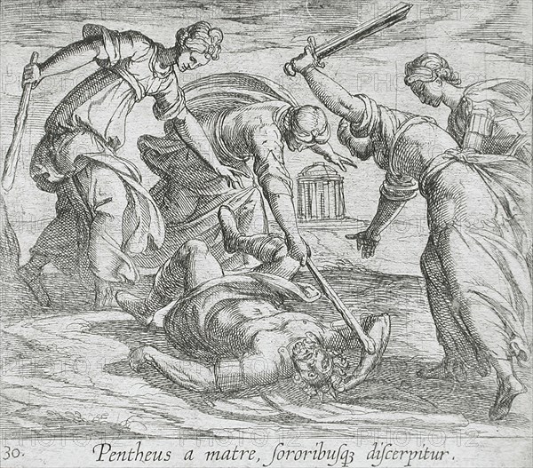 The Death of Pentheus, published 1606. Creators: Antonio Tempesta, Wilhelm Janson.