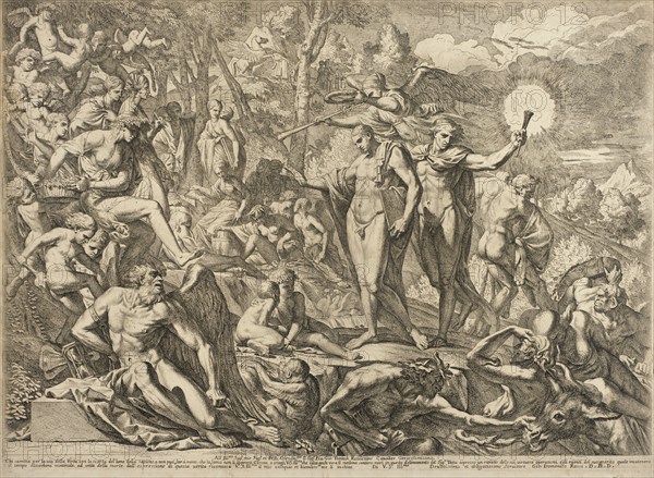 The Triumph of the Virtuous Artist on Parnassus, between c1644 and c1646. Creator: Pietro Testa.