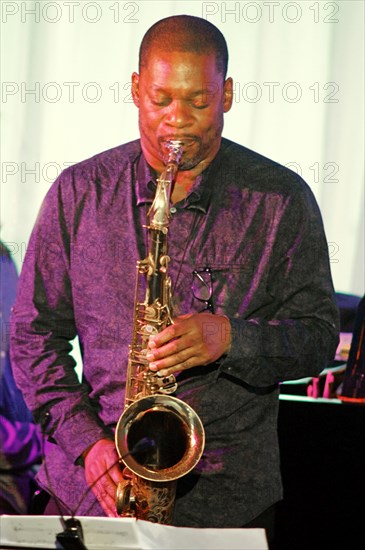 Ravi Coltrane and Andy Milne, Ravi Coltrane Quintet, Watermill Jazz Club, Dorking, Surrey, May 2018. Creator: Brian O'Connor.