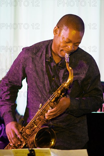 Ravi Coltrane, Ravi Coltrane Quintet, Watermill Jazz Club, Dorking, Surrey, May 2018. Creator: Brian O'Connor.