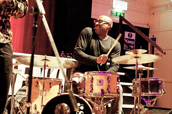 Rod Youngs, Denys Baptiste Quartet, Battle Jazz Festival, Battle, East Sussex, July 2023. Creator: Brian O'Connor.