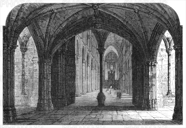 The Archaeological Institute of Great Britain at Peterborough: entrance to the nave of the..., 1861. Creator: Unknown.