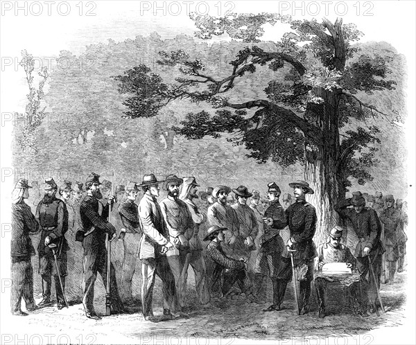 The Civil War in America: Confederate prisoners capture by United States' pickets between..., 1861. Creator: Unknown.