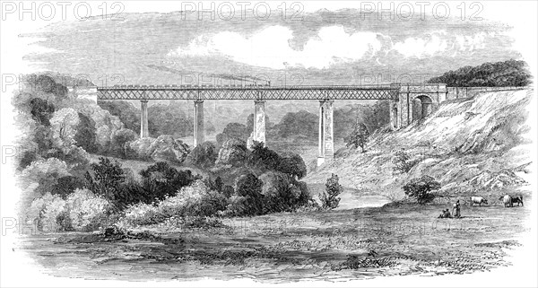 Opening of the South Durham and Lancashire Union Railway: the Tees Viaduct, 1861.  Creator: Unknown.