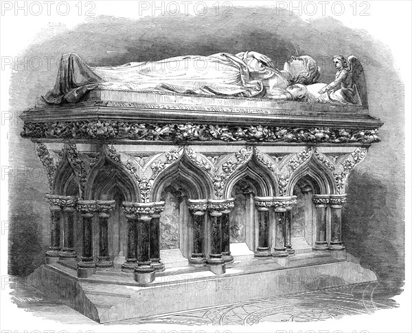 Monument to Lady John Manners in the Mortuary Chapel of Rawsley Church, 1861. Creator: Unknown.