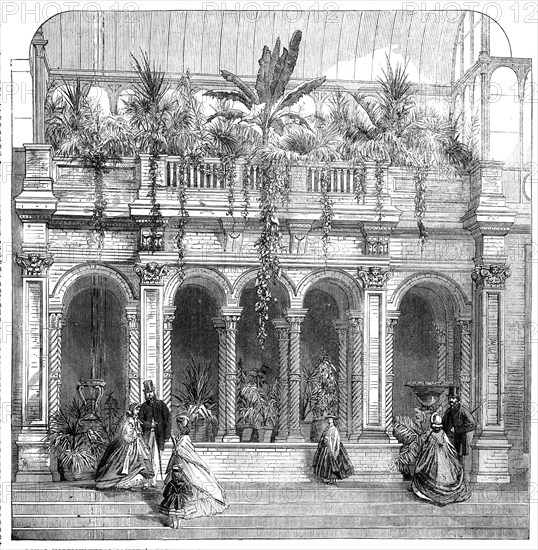 Royal Horticultural Society's Gardens, South Kensington: recessed arcade in the Great..., 1861. Creator: Unknown.