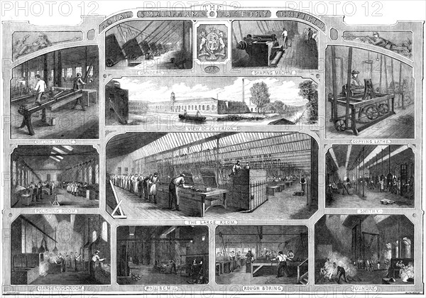 Royal Small Arms Factory, Enfield, 1861. Creator: William James Palmer.