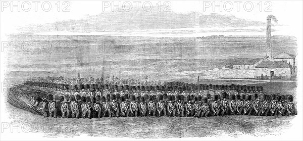 Square of the First Battalion of Grenadier Guards, to which, brigaded with the 36th Regiment...1861. Creator: Unknown.