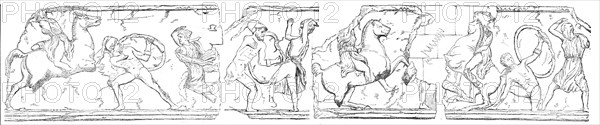 Parts of the Frieze of the Tomb of Mausolus, 1861. Creators: John Jessop Hardwick, Unknown.