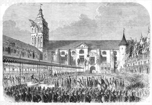 The Coronation of the King and Queen of Prussia: the procession from the castle church..., 1861. Creator: Unknown.