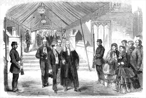 Opening of the Middle Temple Library by the Prince of Wales: His Royal Highness leaving the..., 1861 Creator: Unknown.