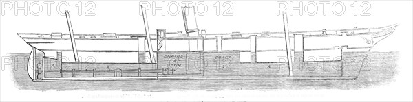 Plan of Lungley's Unsinkable Ship, 1861. Creator: Unknown.