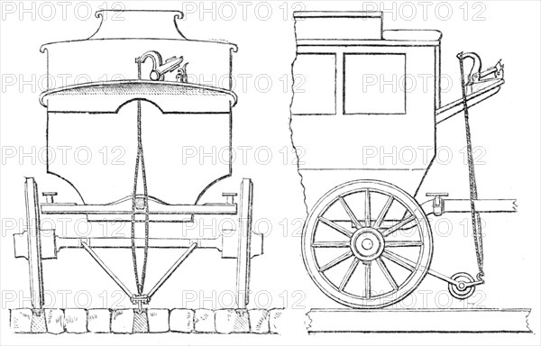 New street railway at Manchester, with omnibus perambulator, 1861. Creator: Unknown.