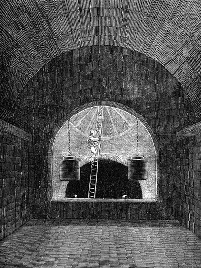 London Main Drainage: the Penstock Chamber at Old Ford, 1861. Creator: Unknown.
