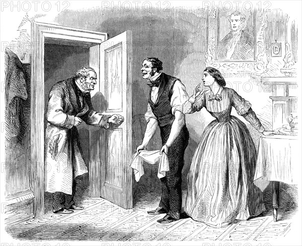 A Pearl among Women: "Where is Miss Sillery?" inquired Mr. Lawrence - drawn by L. Huard, 1861. Creator: Unknown.