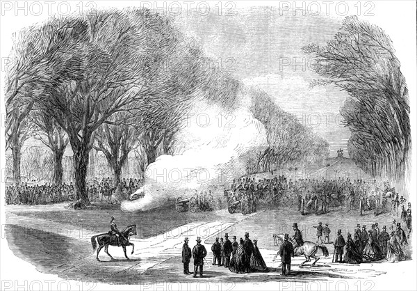 The Funeral of His Late Royal Highness the Prince Consort: firing minute guns in the Long..., 1861. Creator: Unknown.