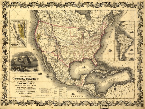 Map of the United States, the British provinces, Mexico &c., 1849. Creator: John M. Atwood.
