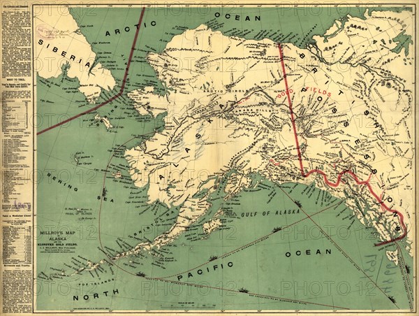 Millroy's map of Alaska and the Klondyke gold fields, 1897. Creator: J. J. Millroy.