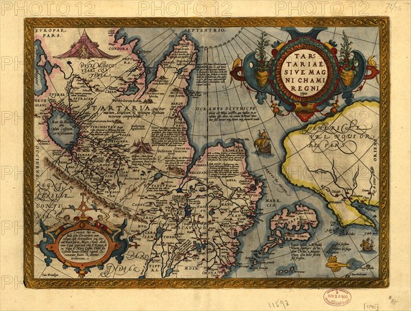 Tartariae Sive Magni Chami Regni typus, 1603.  Creators: Abraham Ortelius, Jan Baptist Vrients.