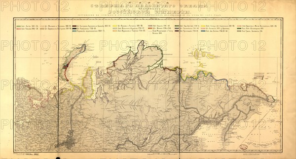 Map of the Sievernago Glacial Ocean in the granitic lakes of the Russian Empire..., 1874. Creator: Unknown.