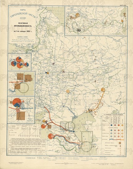 Oil industry on January 1, 1933, 1934. Creator: Mikhail Alekseevich TSvetkov.