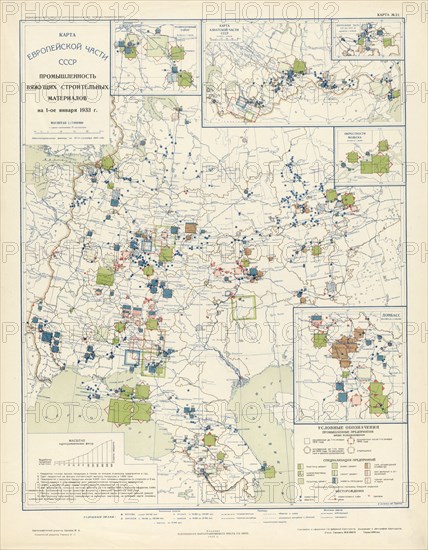 Industry of binding building materials on January 1, 1933, 1934. Creator: Mikhail Alekseevich TSvetkov.