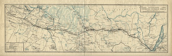 Map of the Route of the Siberian Railway Line, 1891-1916.. Creator: Unknown.