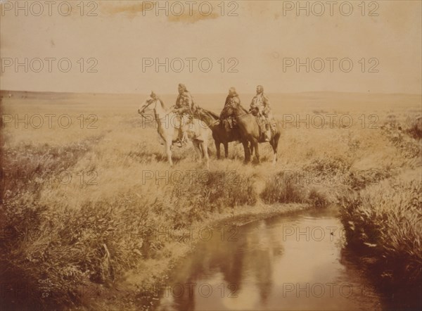 The three chiefs-Piegan, c1900. Creator: Edward Sheriff Curtis.