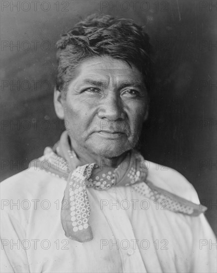Marcos, Palm Cañon Cahuilla, half-length portrait, facing slightly right, c1905 [c1924]. Creator: Edward Sheriff Curtis.