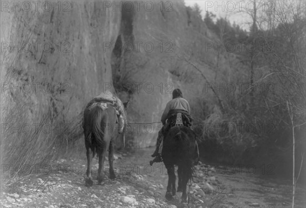 Moving-Apsaroke, c1908. Creator: Edward Sheriff Curtis.