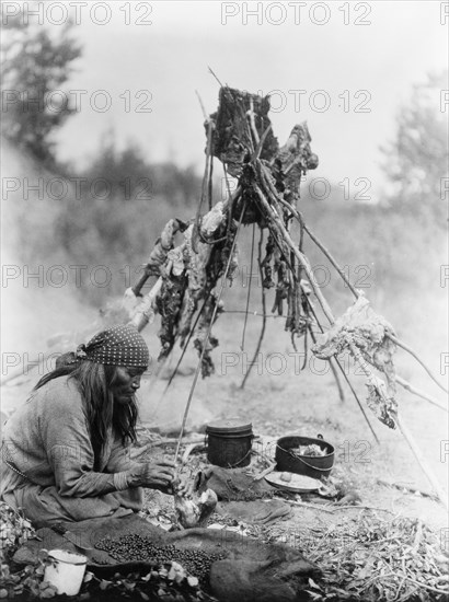 A Sarsi kitchen, c1927. Creator: Edward Sheriff Curtis.