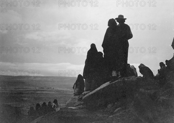 Watching the morning races, c1905. Creator: Edward Sheriff Curtis.