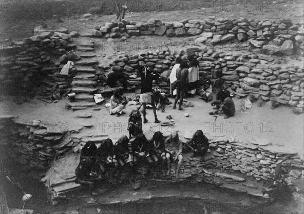 Flute dancers at Tureva Spring, c1905. Creator: Edward Sheriff Curtis.