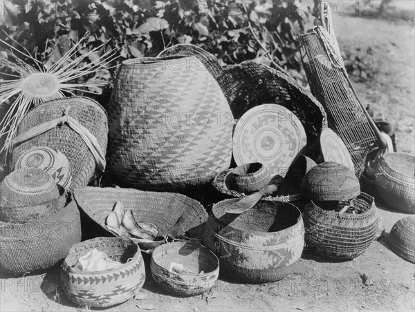 Karok baskets, c1923. Creator: Edward Sheriff Curtis.