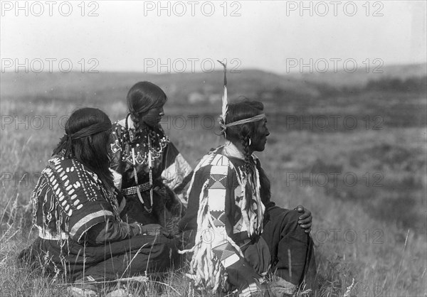 Overlooking the camp-Piegan, c1910. Creator: Edward Sheriff Curtis.