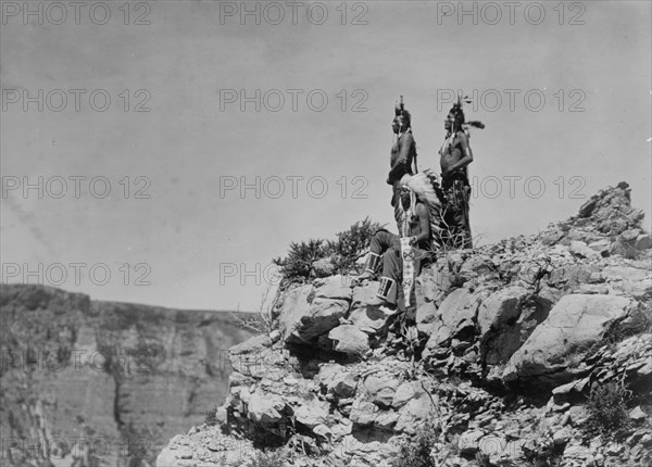 Watching the signal, c1905. Creator: Edward Sheriff Curtis.