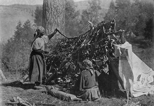 Drying meat-Flathead, c1910. Creator: Edward Sheriff Curtis.