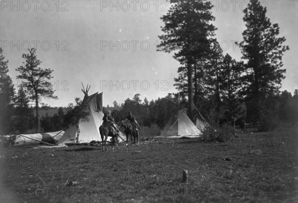 Camp of the Root Diggers-Yakima, 1909, c1910. Creator: Edward Sheriff Curtis.