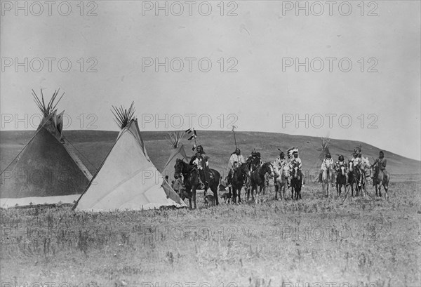 A gathering war party, c1908. Creator: Edward Sheriff Curtis.