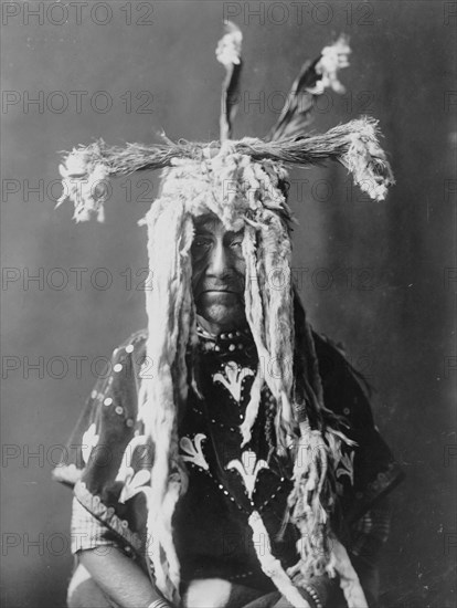 Substitute sacred head-dress-Piegan, c1910. Creator: Edward Sheriff Curtis.