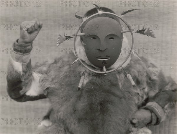 Ceremonial mask-Nunivak, c1929. Creator: Edward Sheriff Curtis.